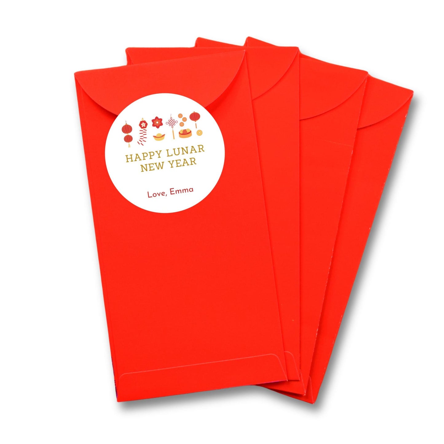 Personalized Happy 2026 Lunar New Year Stickers, Custom Chinese New Year Party Labels, Holiday Baking Party Favor Treat Bags Gift Labels