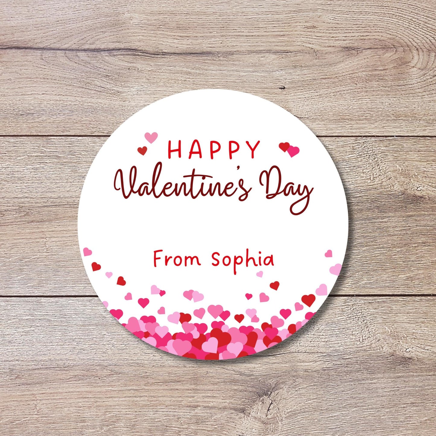 Personalized Happy Valentine's Day Stickers, Custom Kids School Classroom Party Favor Treat Bag Labels