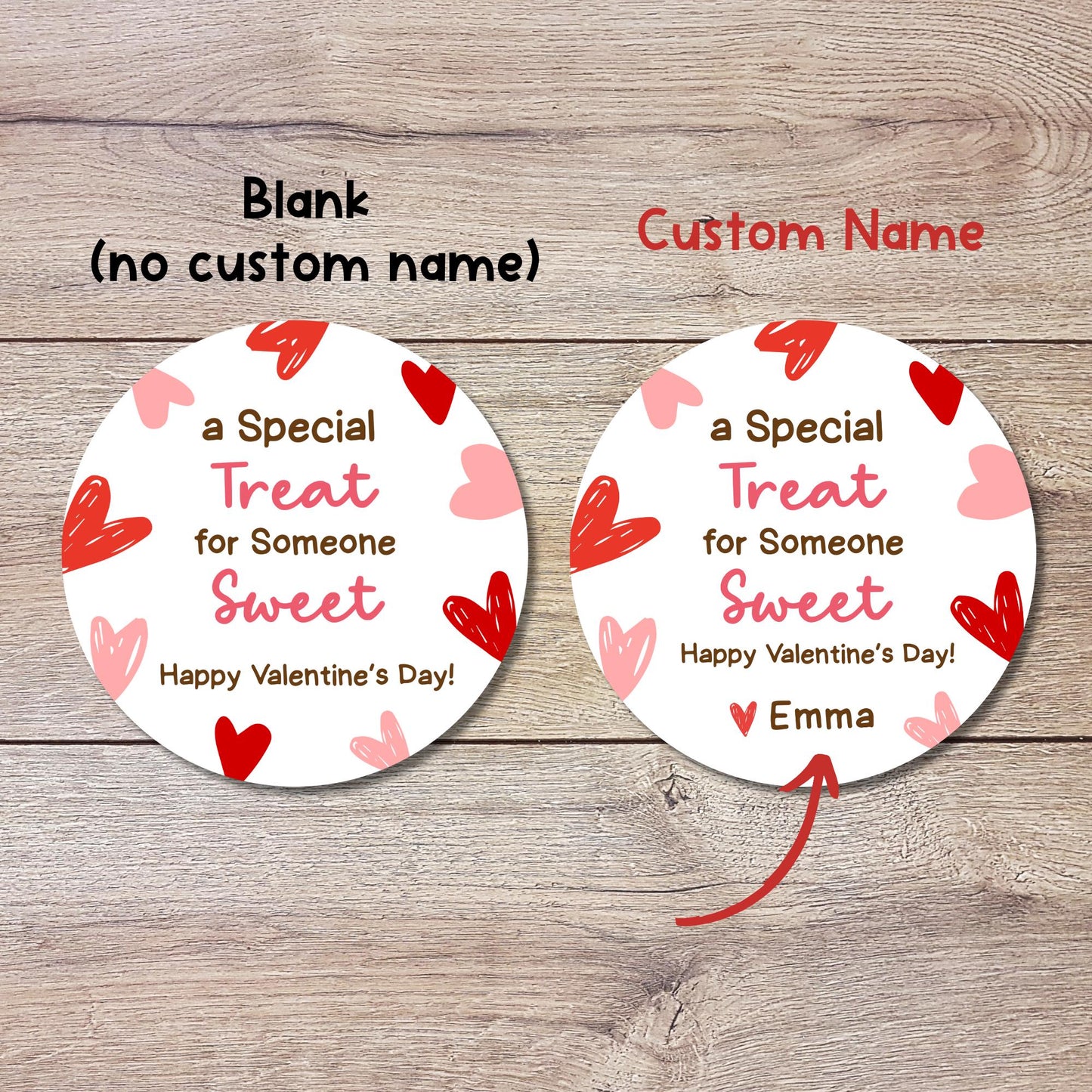 Personalized A Special Treat for Someone Sweet Stickers, Custom Valentines Day School Party Favor Treat Bag Labels