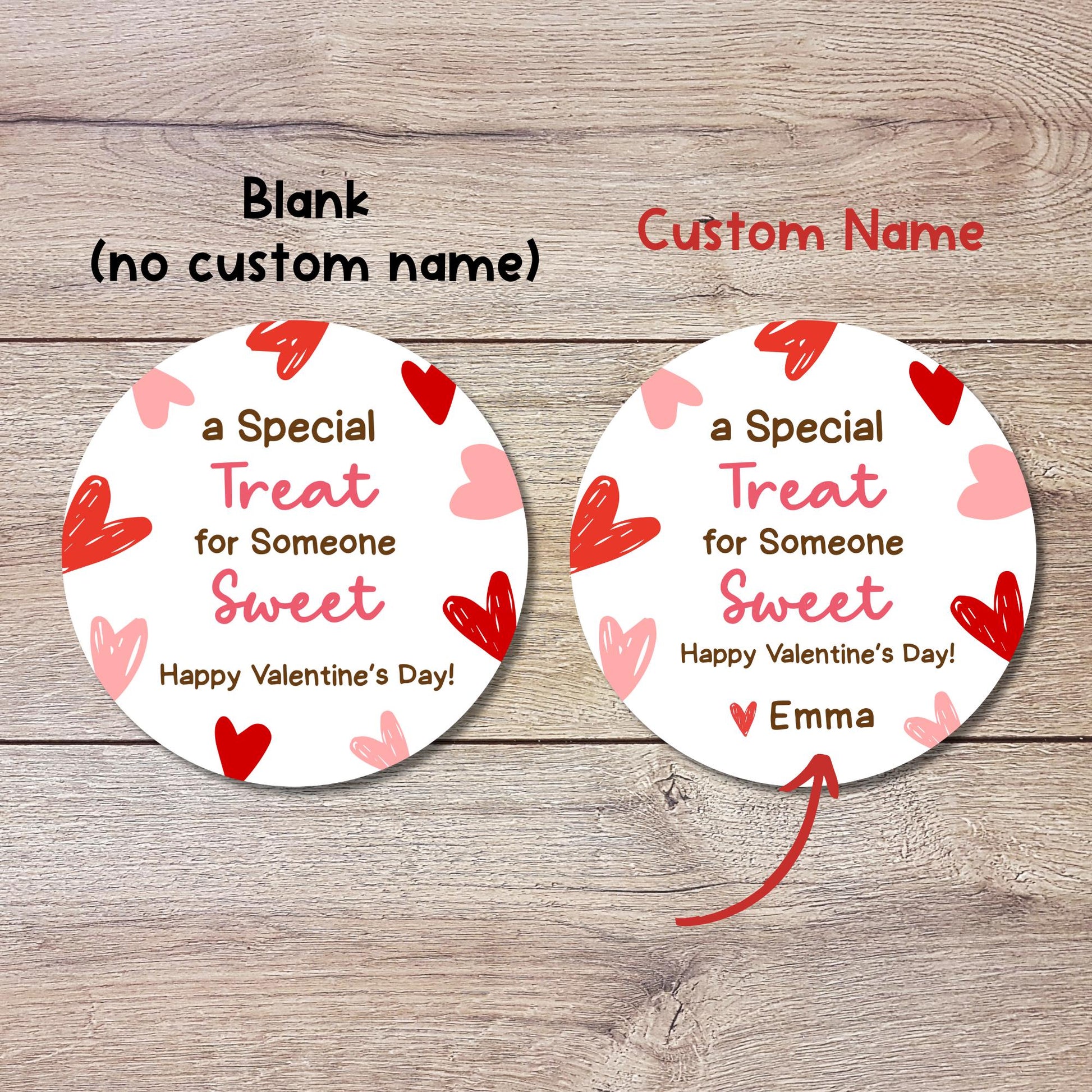 Personalized A Special Treat for Someone Sweet Stickers, Custom Valentines Day School Party Favor Treat Bag Labels