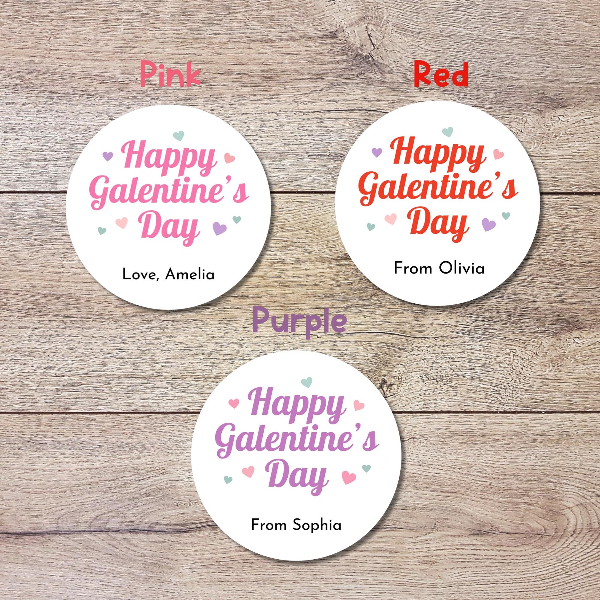Personalized Galentine's Day Stickers, Custom Valentine's Party Favor Treat Bag Labels