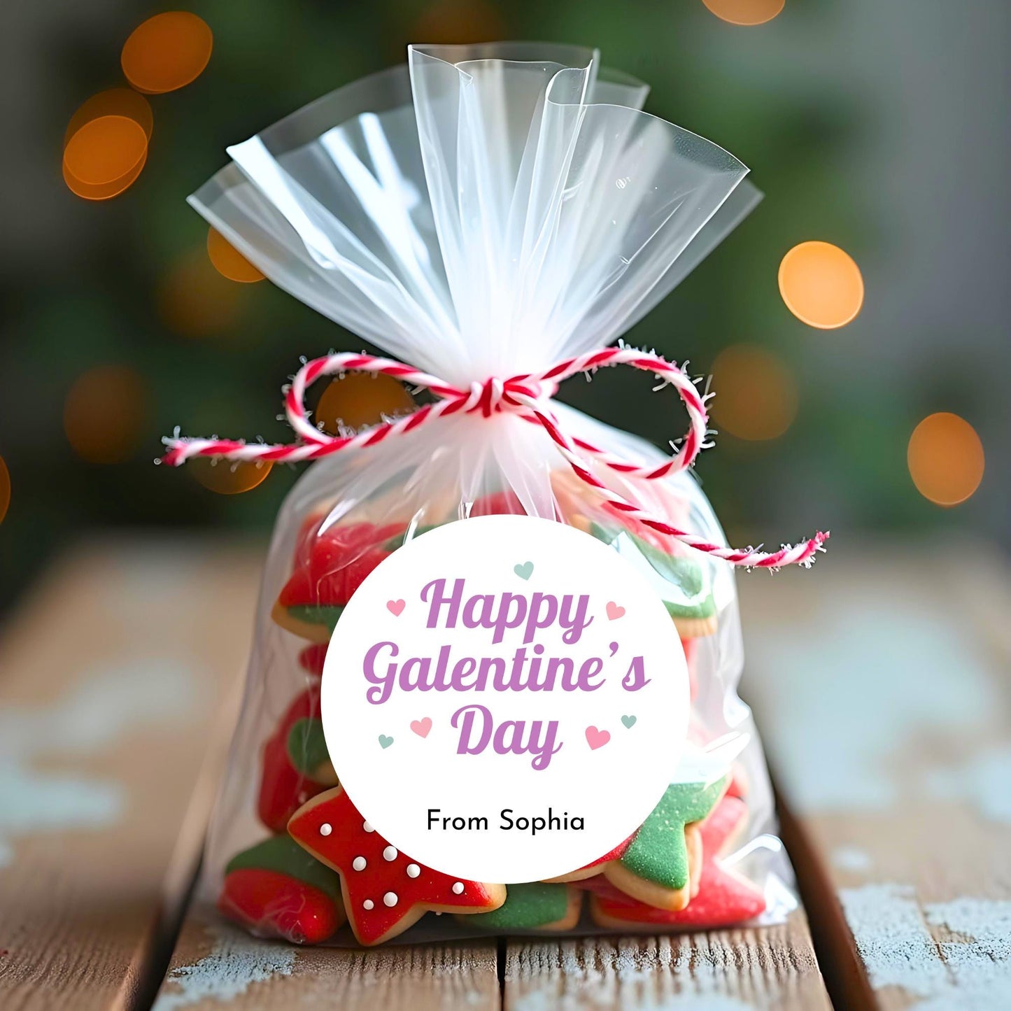 Personalized Galentine's Day Stickers, Custom Valentine's Party Favor Treat Bag Labels