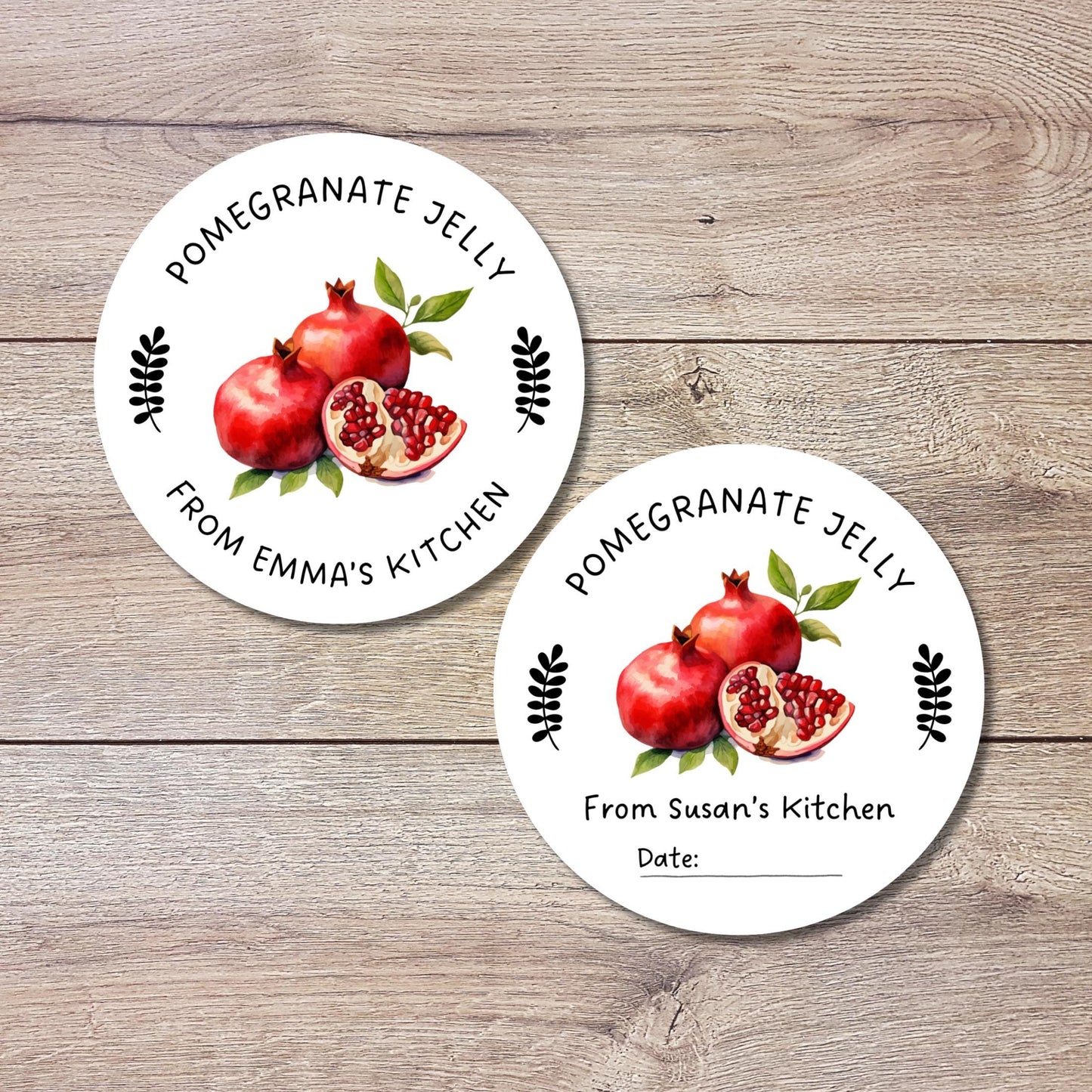 Pomegranate Jelly Personalized Canning Stickers, Custom Homemade Jam Labels