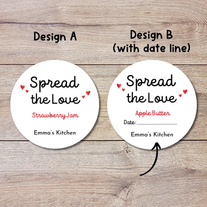 Spread with Love Personalized Fruit Jam Stickers, Custom Homemade Labels