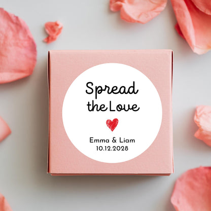 Spread with Love Personalized Wedding Favor Stickers, Custom Jam Labels