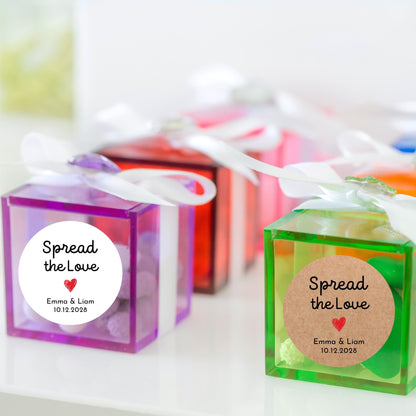 Spread with Love Personalized Wedding Favor Stickers, Custom Jam Labels