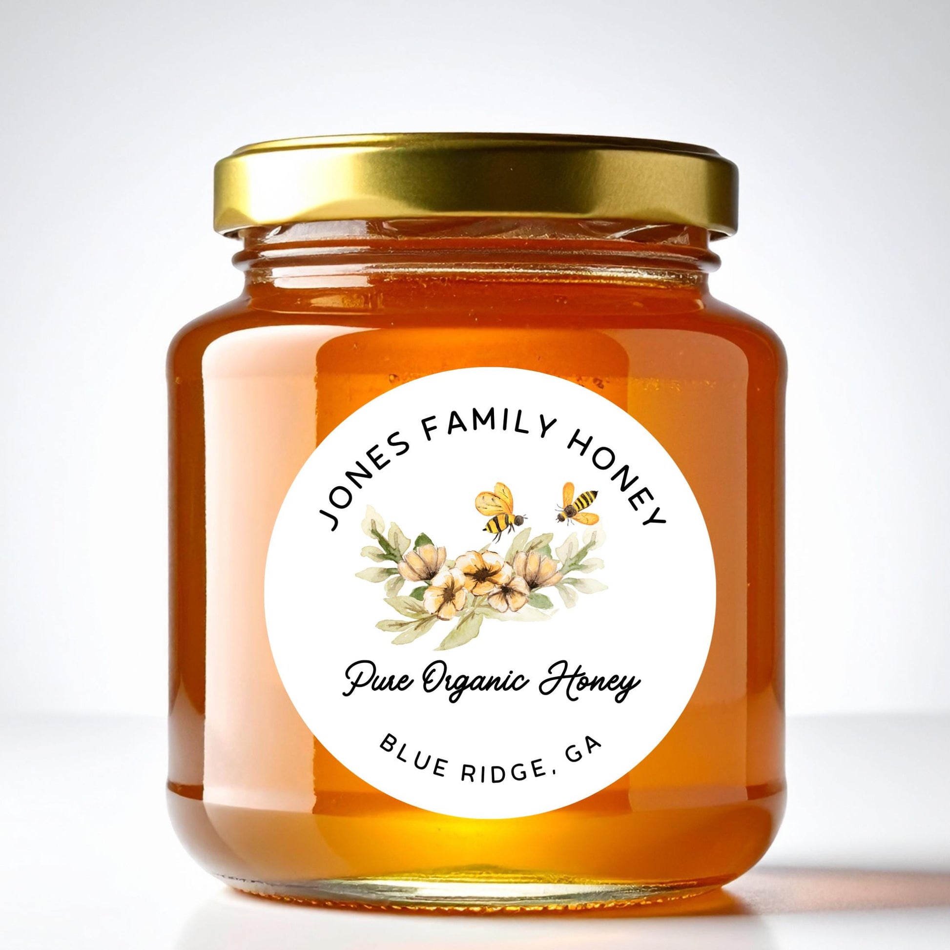 Personalized Organic Honey Bee Stickers, Custom Homemade Jar Labels