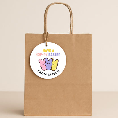 Personalized Have A Poppy Easter Bunny Peeps Basket Gift Tags, Custom Party Favor