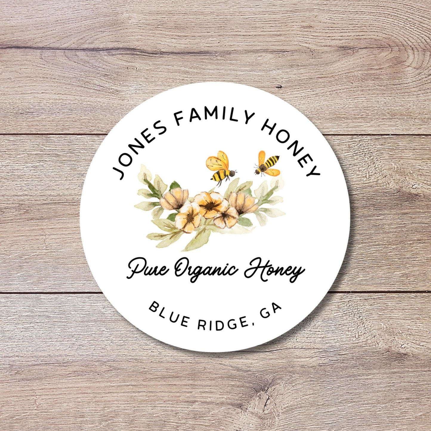 Personalized Organic Honey Bee Stickers, Custom Homemade Jar Labels