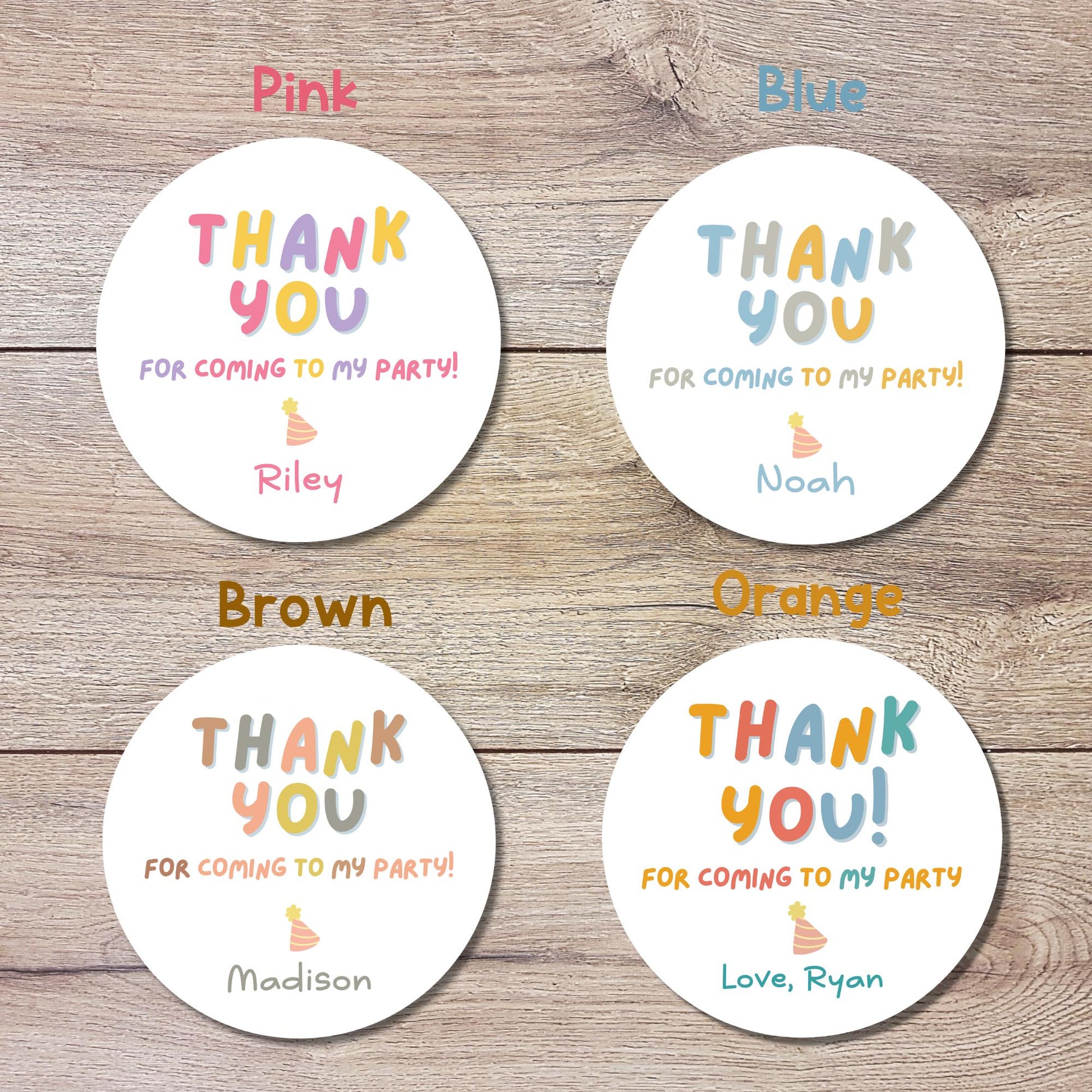 Personalized Thank You for Coming Stickers, Custom Birthday Party Favor Gift Bags Labels