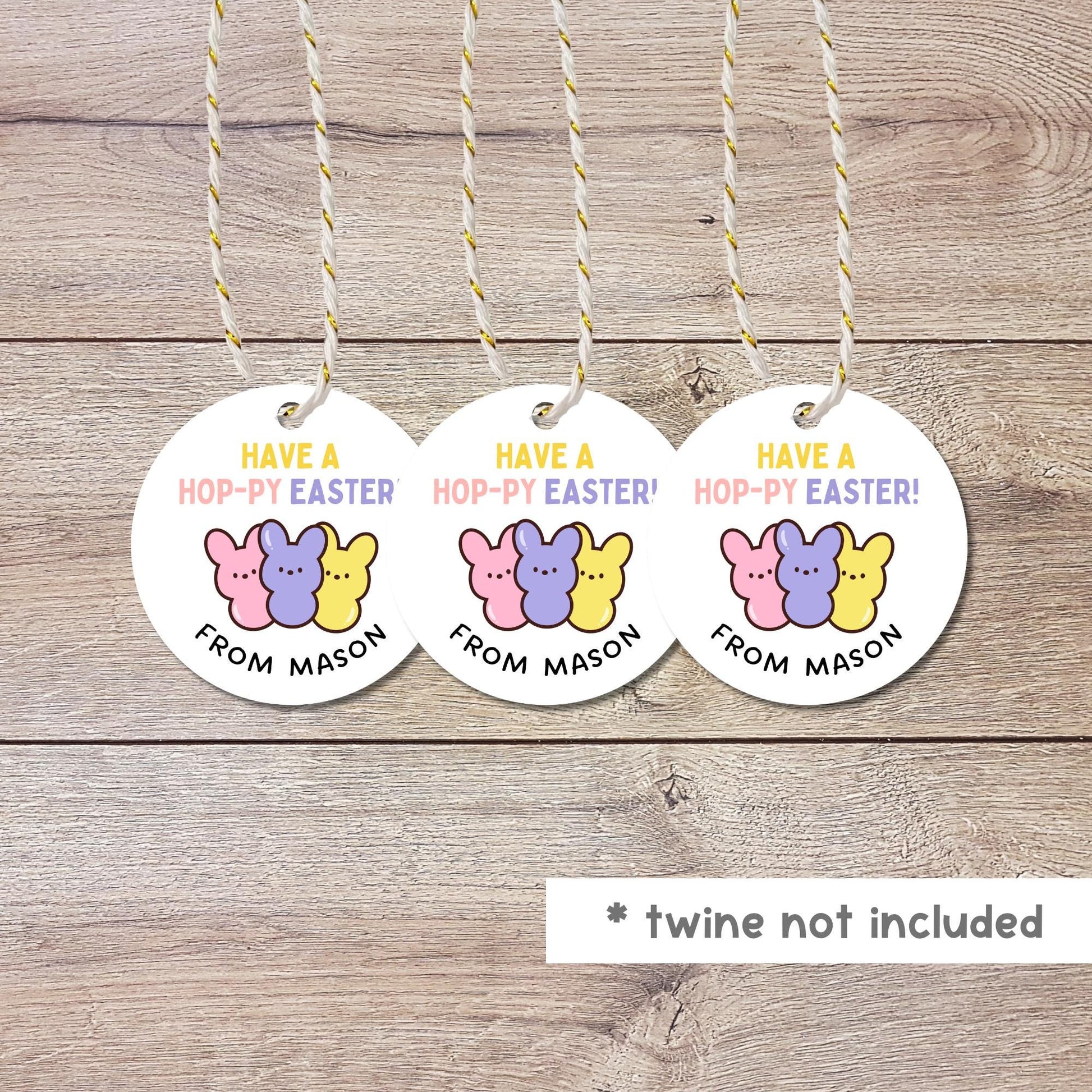 Personalized Have A Poppy Easter Bunny Peeps Basket Gift Tags, Custom Party Favor