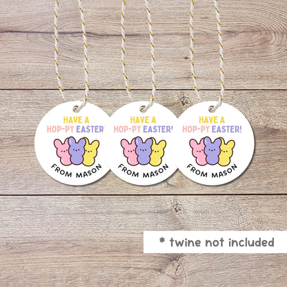 Personalized Have A Poppy Easter Bunny Peeps Basket Gift Tags, Custom Party Favor