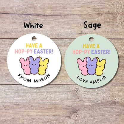 Personalized Have A Poppy Easter Bunny Peeps Basket Gift Tags, Custom Party Favor