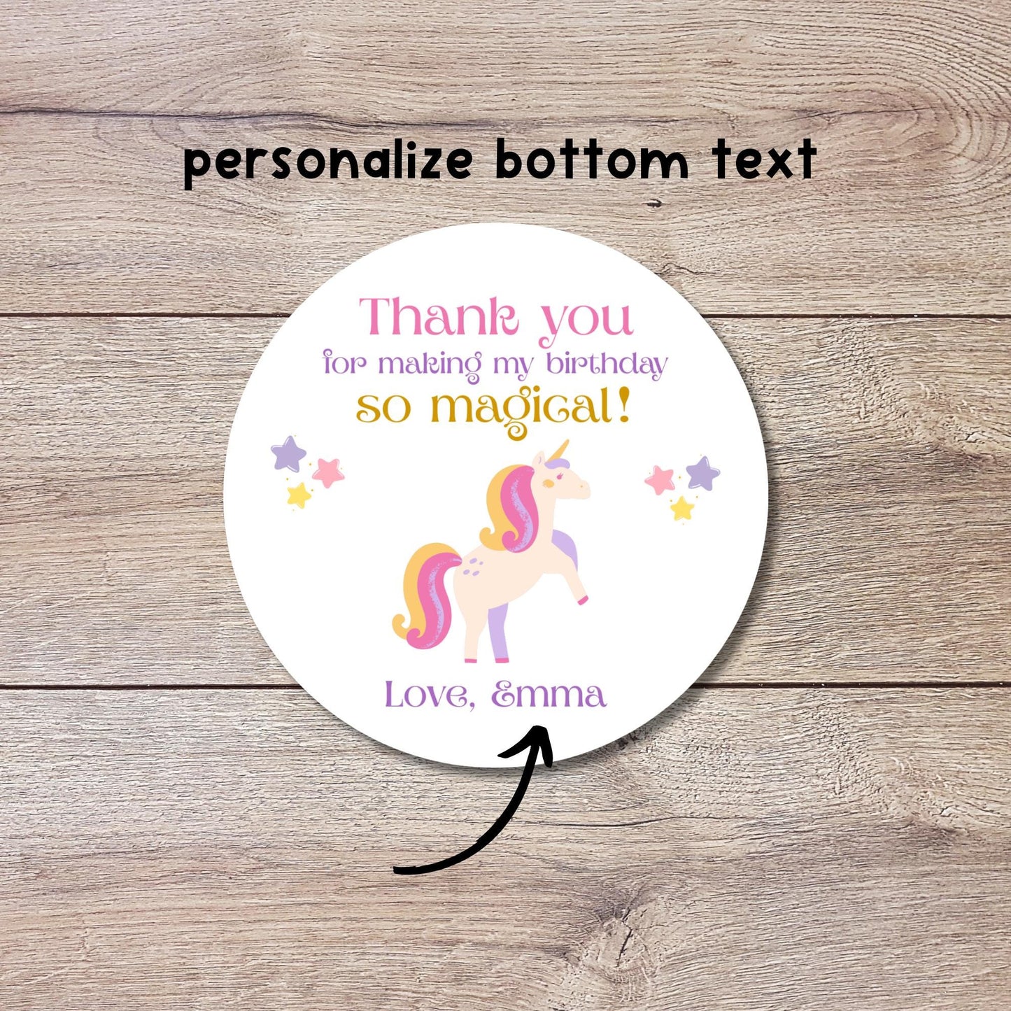Personalized Magical Unicorn Birthday Sticker, Custom Kids Birthday Party Favor Labels