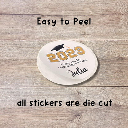 Personalized One Smart Cookie Graduation Stickers, Custom Grad Party Gift Bag Labels