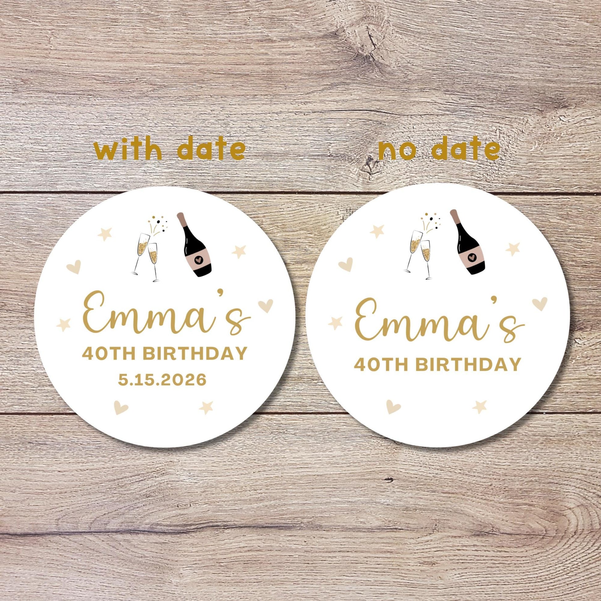 Personalized Adult Birthday Sticker, Custom Party Celebration for Any Age Gift Bag Labels