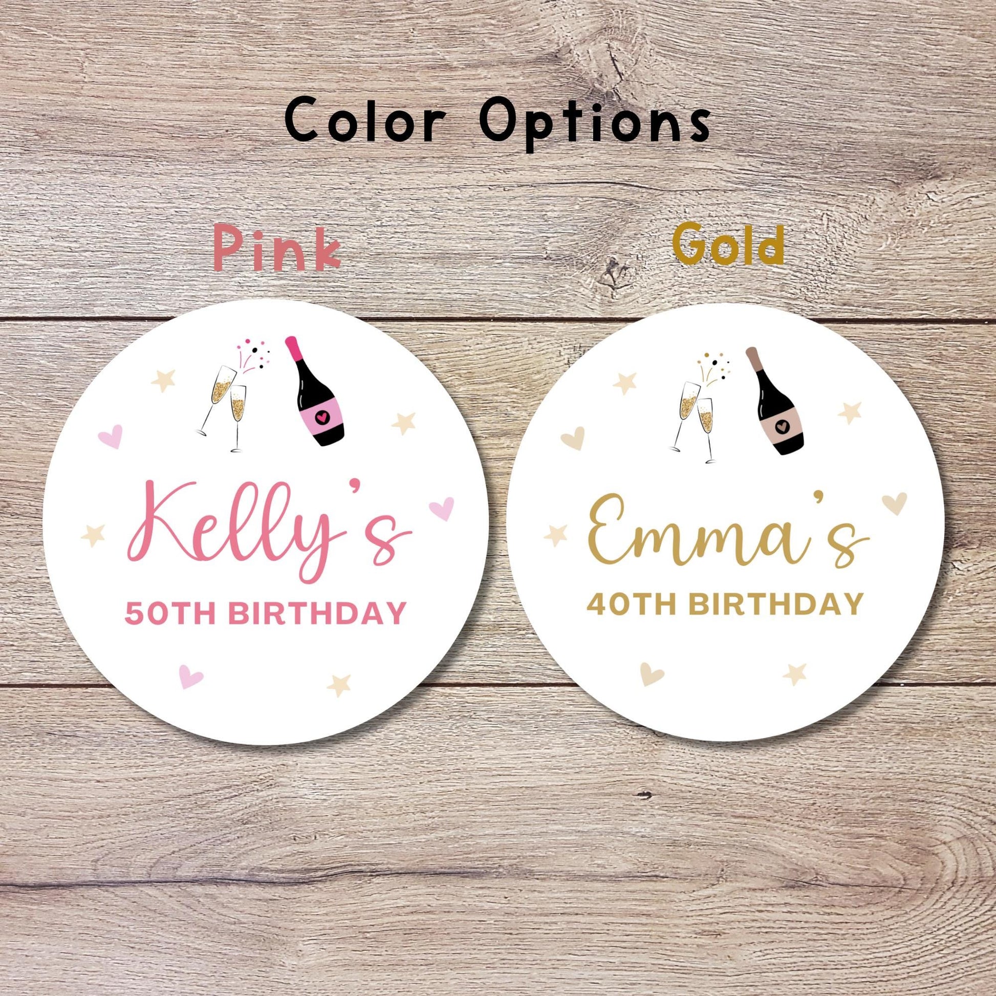 Personalized Adult Birthday Sticker, Custom Party Celebration for Any Age Gift Bag Labels