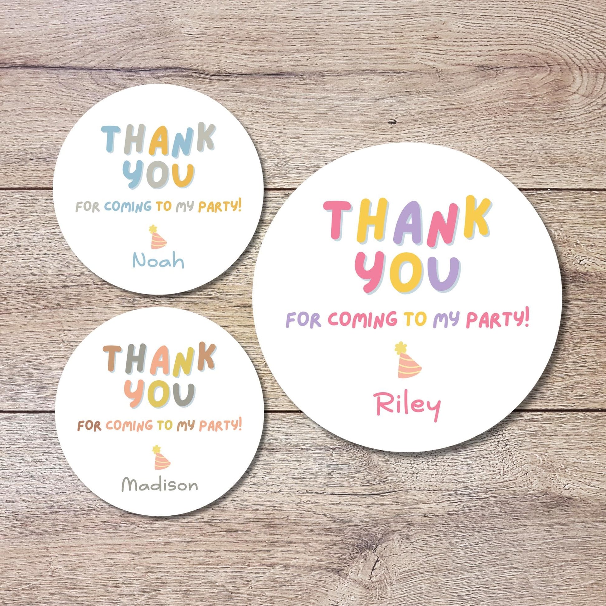 Personalized Thank You for Coming Stickers, Custom Birthday Party Favor Gift Bags Labels