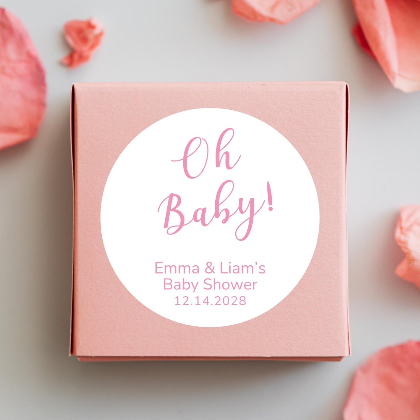 Oh Baby, Baby Shower Stickers, Custom Thank You for Showering Our Baby Labels