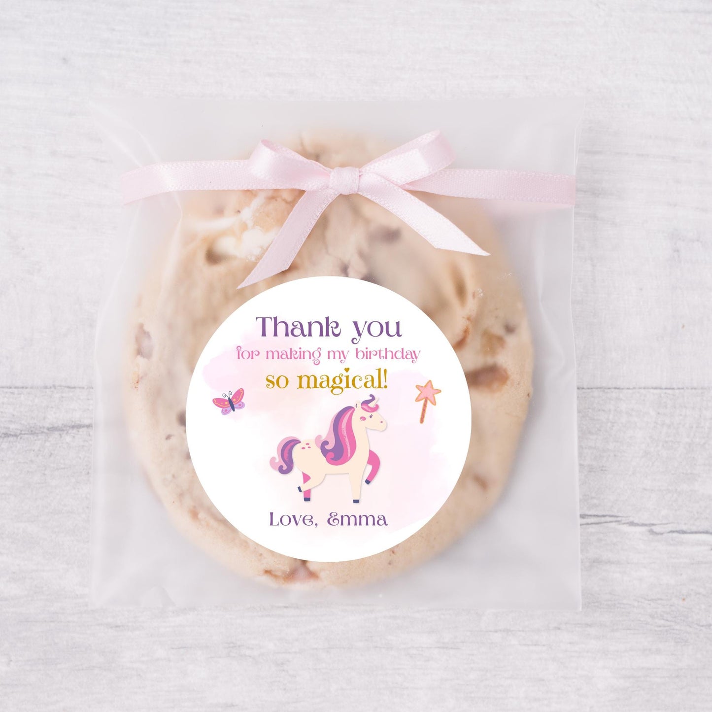 Personalized Unicorn Birthday Sticker, Custom Magical Kids Birthday Party Favor Labels