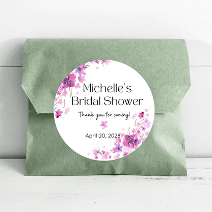 Floral Bridal Shower Personalized Stickers, Custom Bride-to-Be Thank You Labels