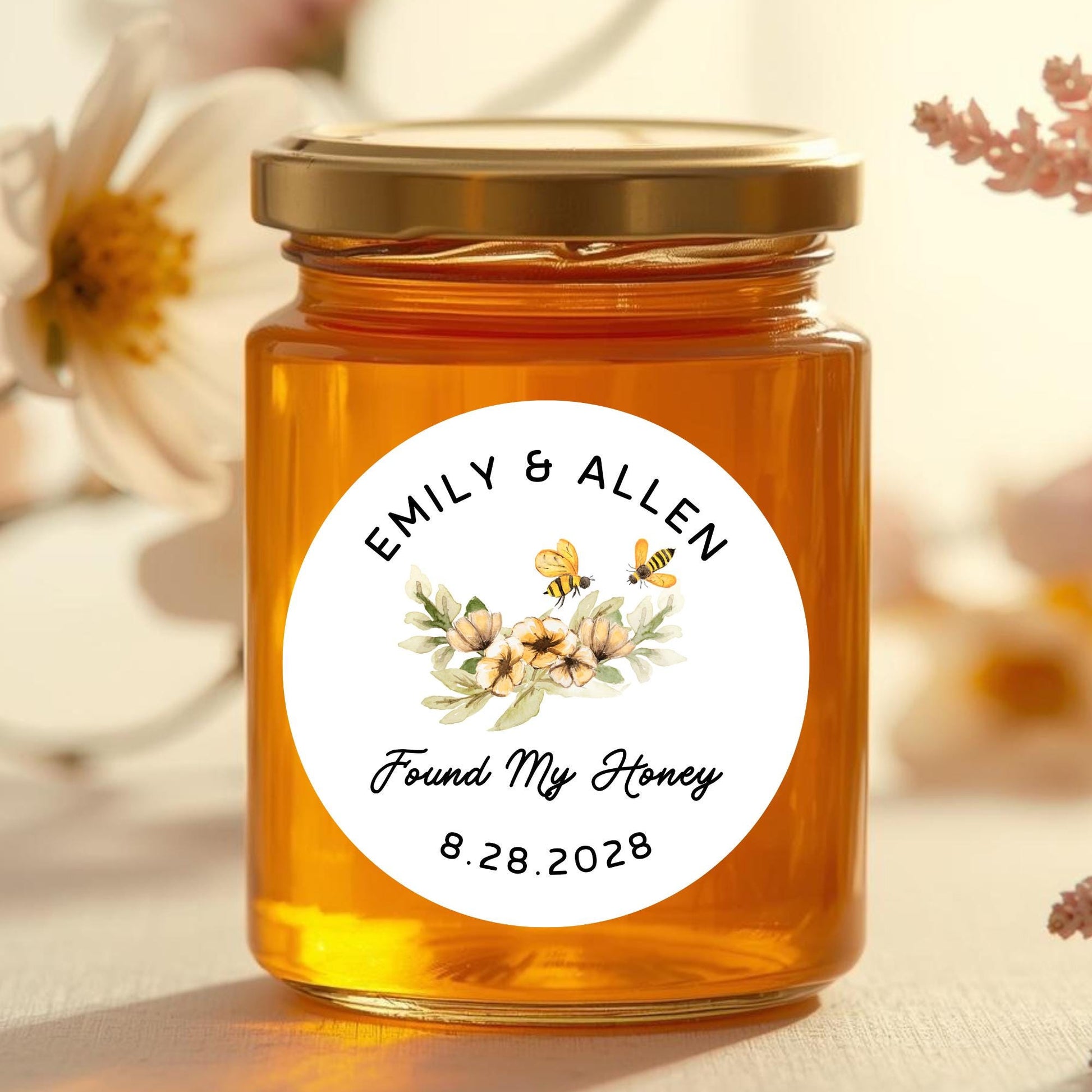Personalized Found My Honey Sticker, Custom Wedding Bridal Shower Party Favor Labels