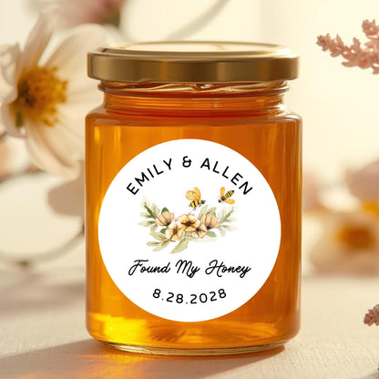Personalized Found My Honey Sticker, Custom Wedding Bridal Shower Party Favor Labels
