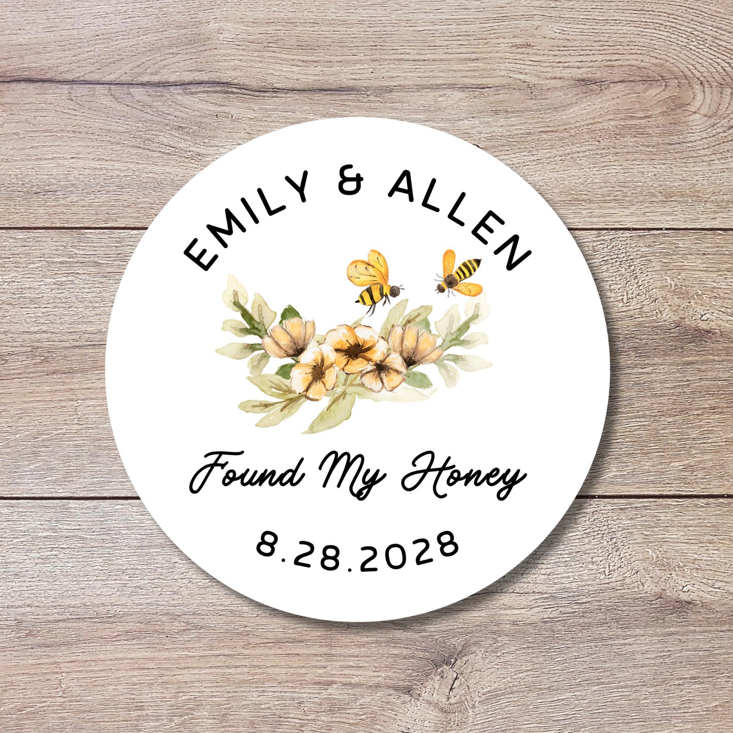 Personalized Found My Honey Sticker, Custom Wedding Bridal Shower Party Favor Labels