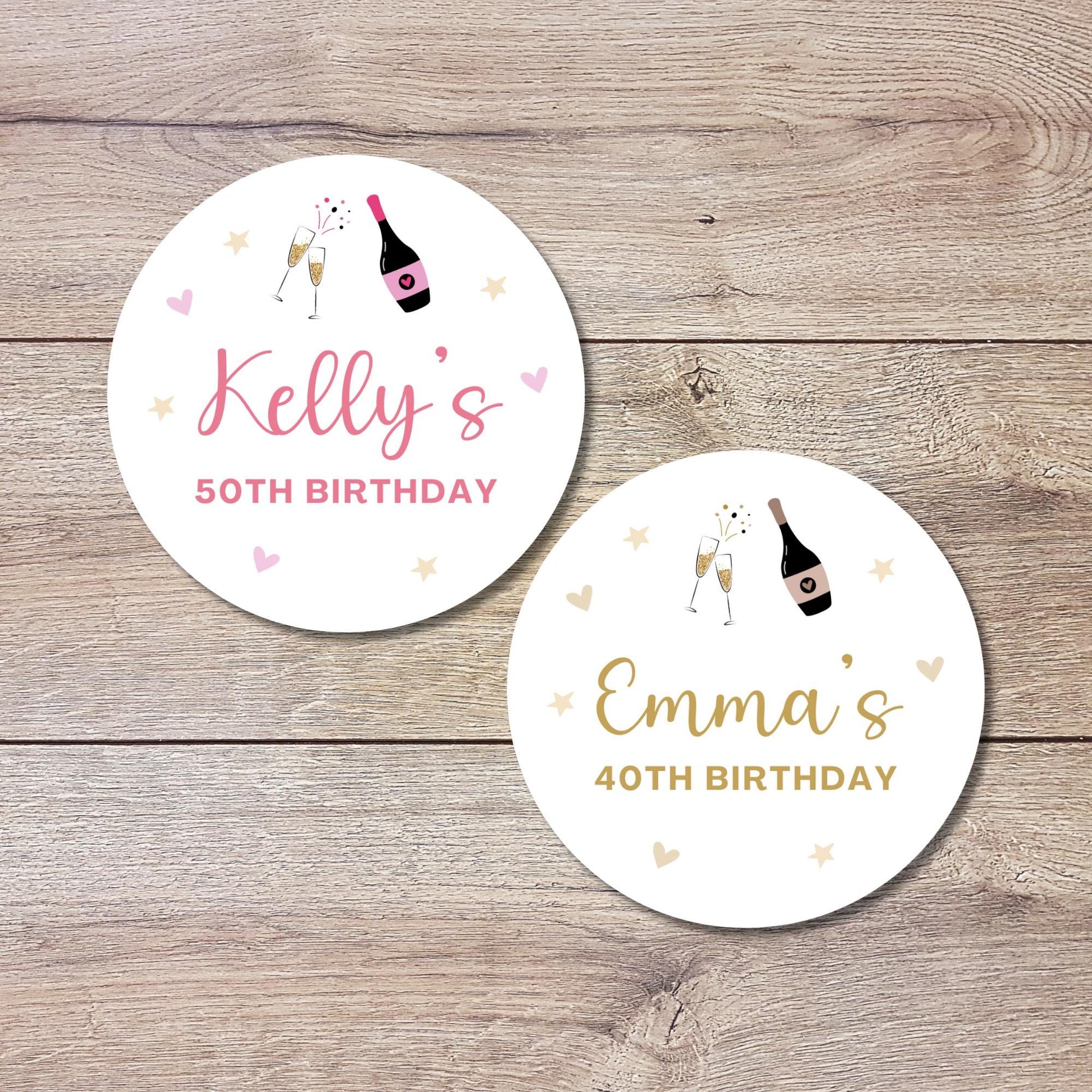 Personalized Adult Birthday Sticker, Custom Party Celebration for Any Age Gift Bag Labels