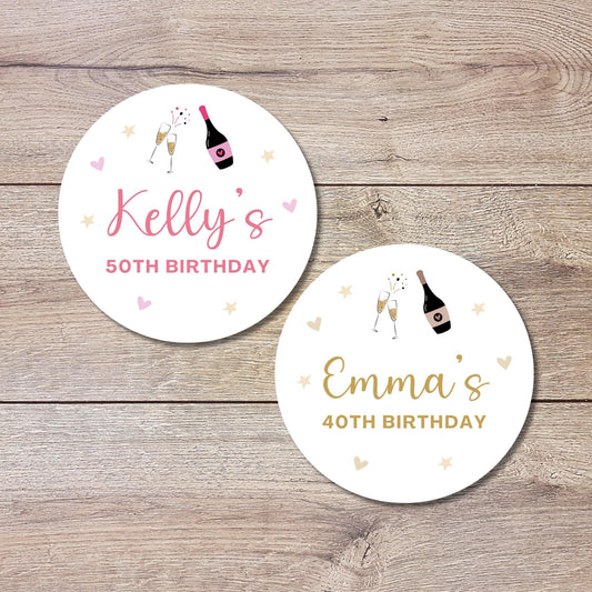 Personalized Adult Birthday Sticker, Custom Party Celebration for Any Age Gift Bag Labels