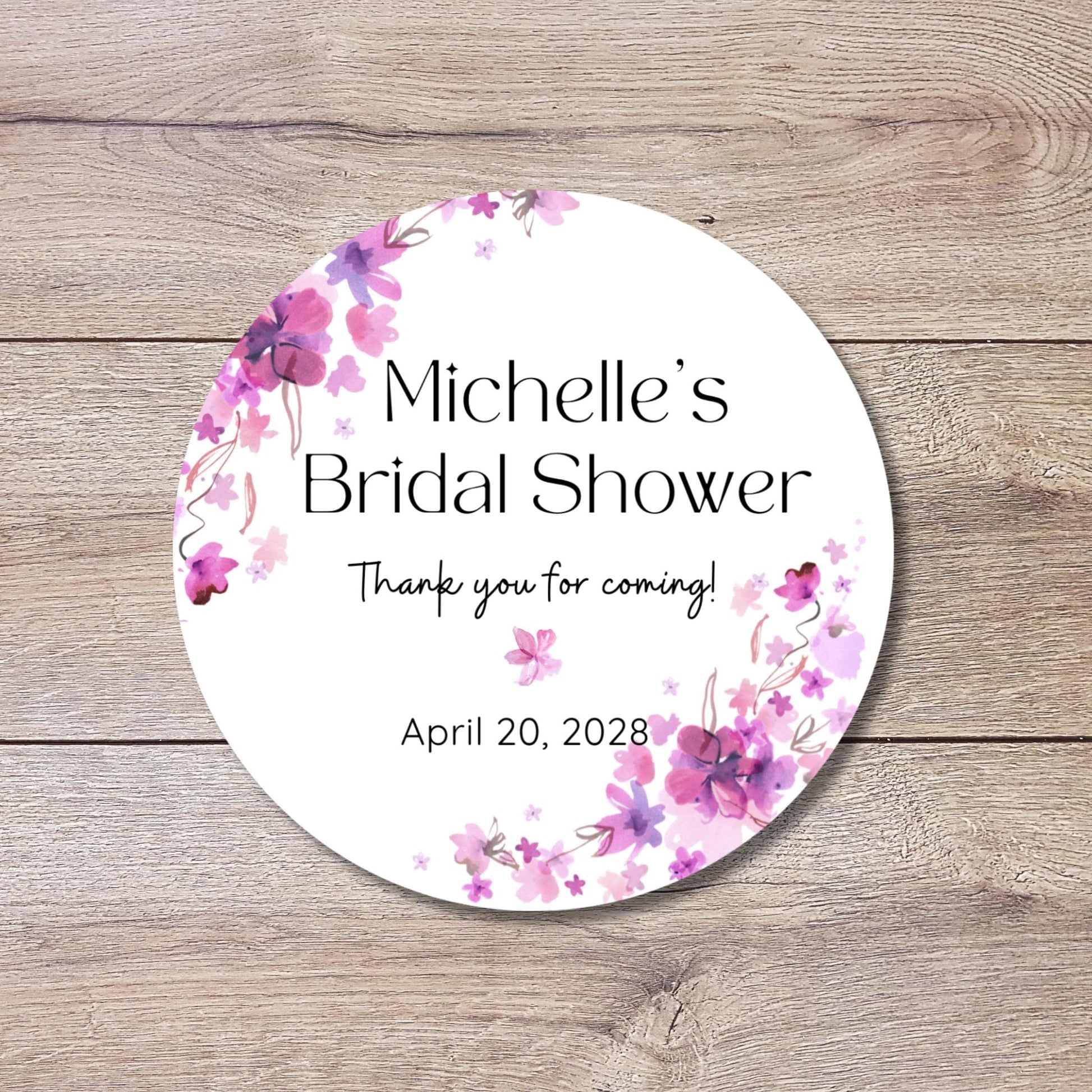 Floral Bridal Shower Personalized Stickers, Custom Bride-to-Be Thank You Labels