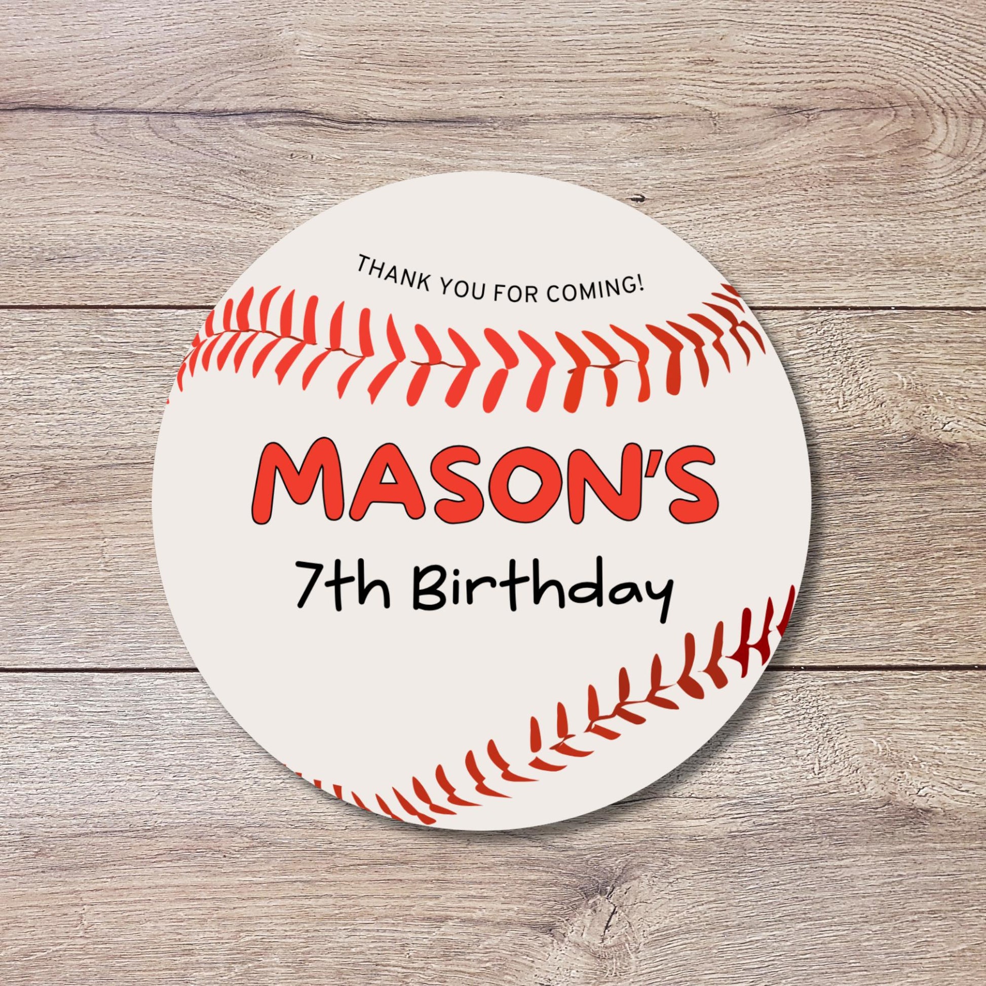Personalized Baseball Theme Birthday Stickers, Custom Have a Ball Party Favor Gift Bags Labels