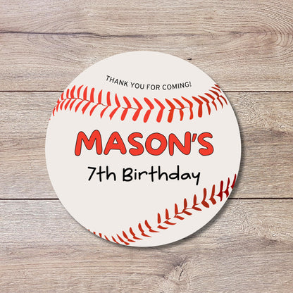 Personalized Baseball Theme Birthday Stickers, Custom Have a Ball Party Favor Gift Bags Labels