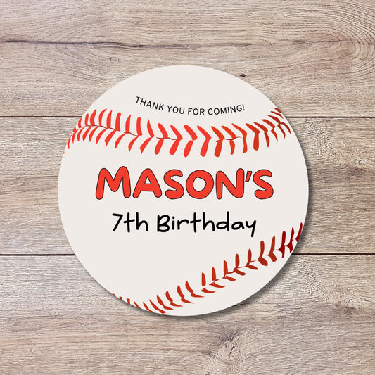 Personalized Baseball Theme Birthday Stickers, Custom Have a Ball Party Favor Gift Bags Labels