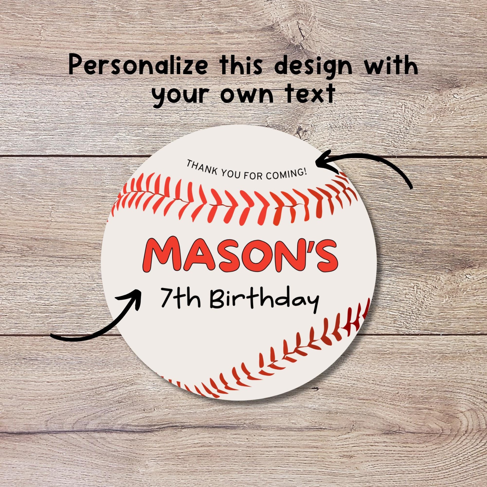 Personalized Baseball Theme Birthday Stickers, Custom Have a Ball Party Favor Gift Bags Labels