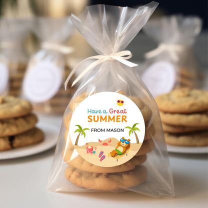 Personalized Have a Great Summer Stickers, Last Day End of School Party Gift Bag Labels