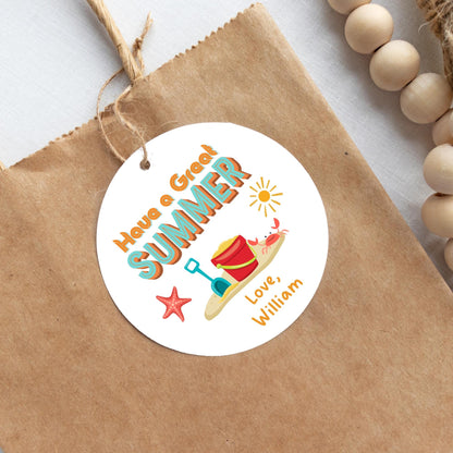 Have A Great Summer, Happy Last Day End of School Party Favor Gift Bag Tags