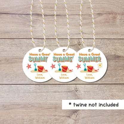Have A Great Summer, Happy Last Day End of School Party Favor Gift Bag Tags