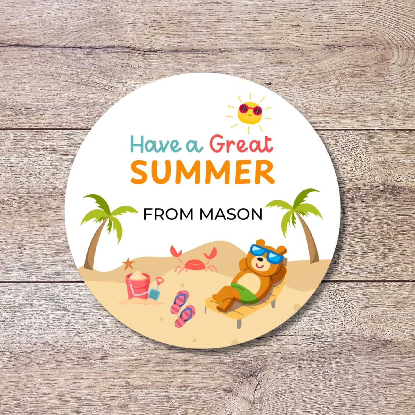 Personalized Have a Great Summer Stickers, Last Day End of School Party Gift Bag Labels