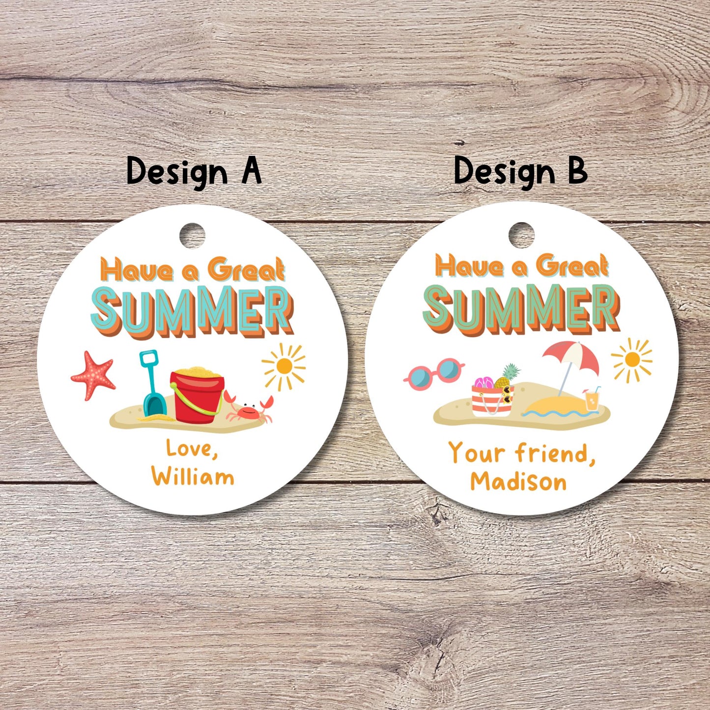 Have A Great Summer, Happy Last Day End of School Party Favor Gift Bag Tags