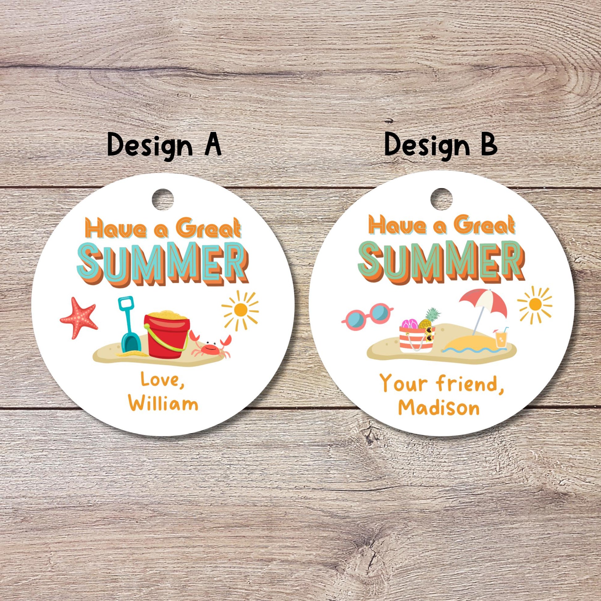 Have A Great Summer, Happy Last Day End of School Party Favor Gift Bag Tags