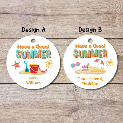 Have A Great Summer, Happy Last Day End of School Party Favor Gift Bag Tags