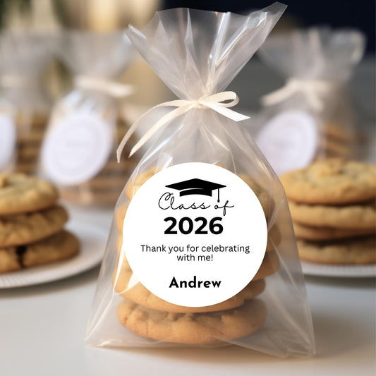Class of 2026 Graduation Thank You Stickers, Personalized Party Favor Gift Bags, Envelope Seal Labels