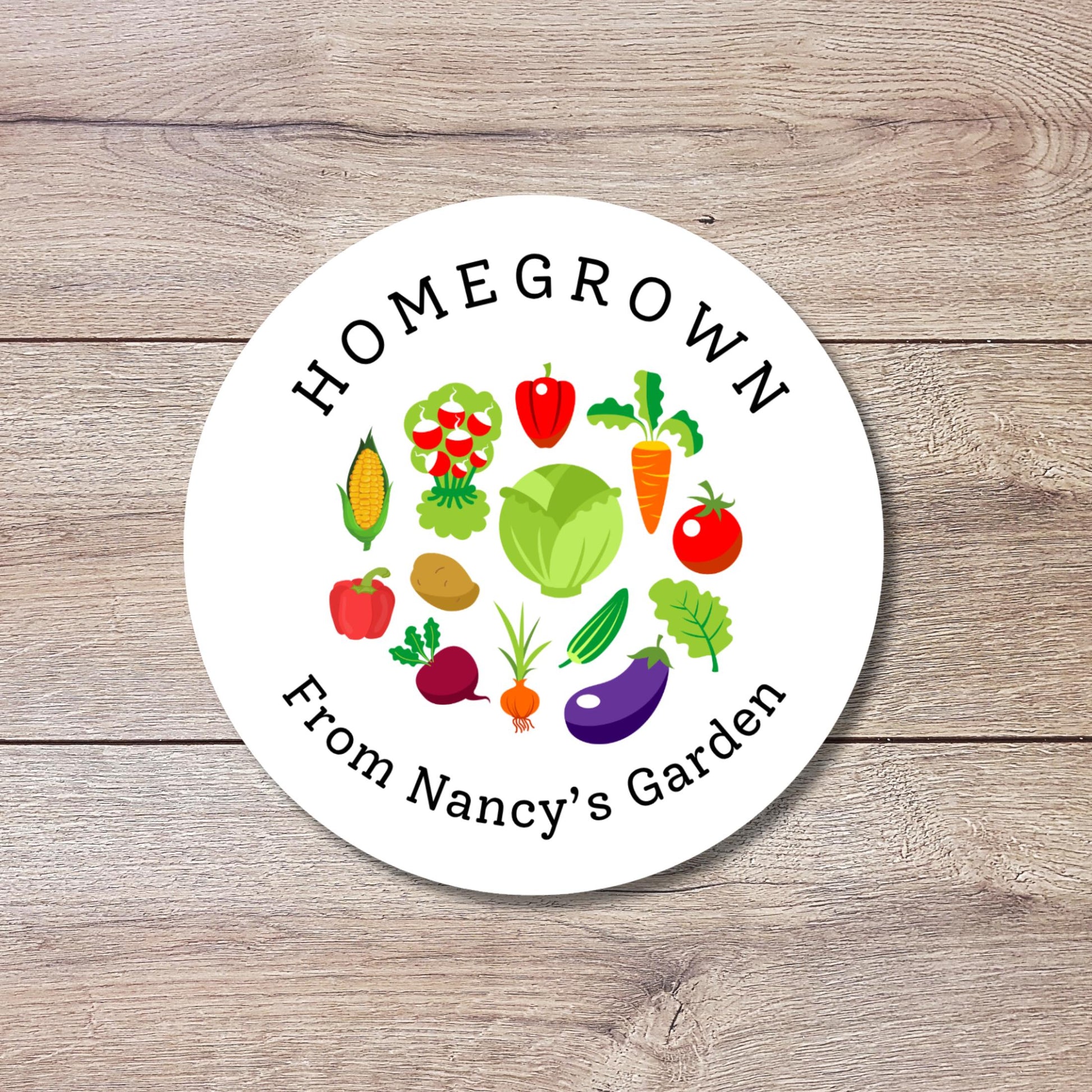 From the Garden of Vegetable Personalized Stickers, Customized Labels for Gardening Organic Fresh Produce Labels