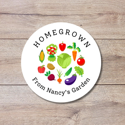 From the Garden of Vegetable Personalized Stickers, Customized Labels for Gardening Organic Fresh Produce Labels