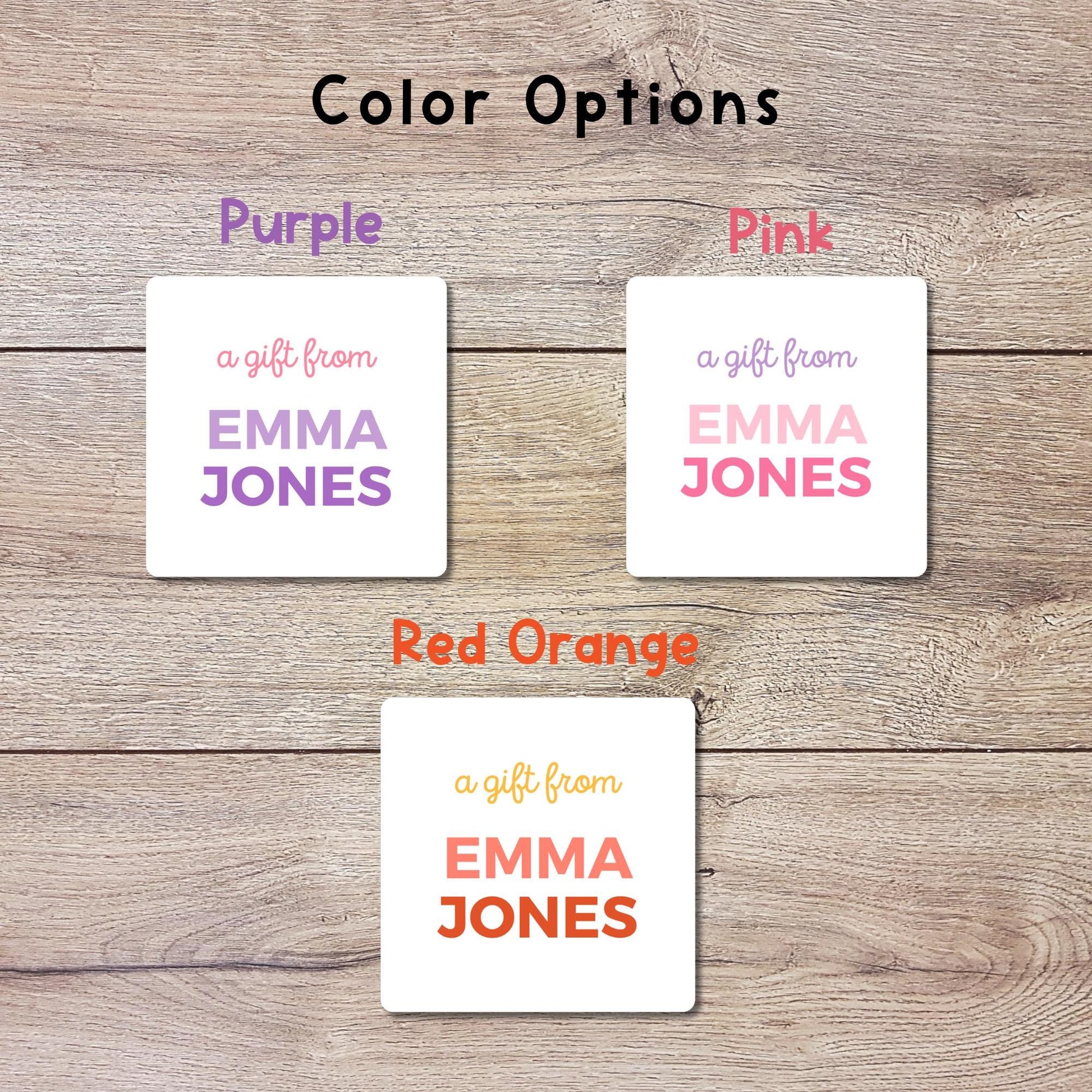 Personalized A Gift From Square Stickers, Custom Kids Birthday Party Favor Teacher Gift Bags Labels