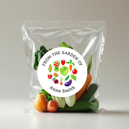 From the Garden of Vegetable Personalized Stickers, Customized Labels for Gardening Organic Fresh Produce Labels