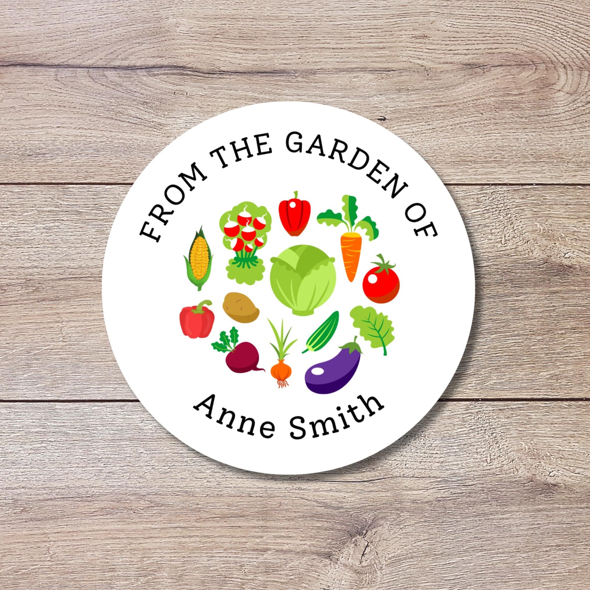 From the Garden of Vegetable Personalized Stickers, Customized Labels for Gardening Organic Fresh Produce Labels