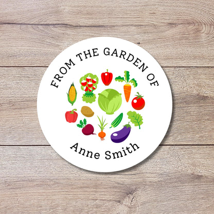 From the Garden of Vegetable Personalized Stickers, Customized Labels for Gardening Organic Fresh Produce Labels