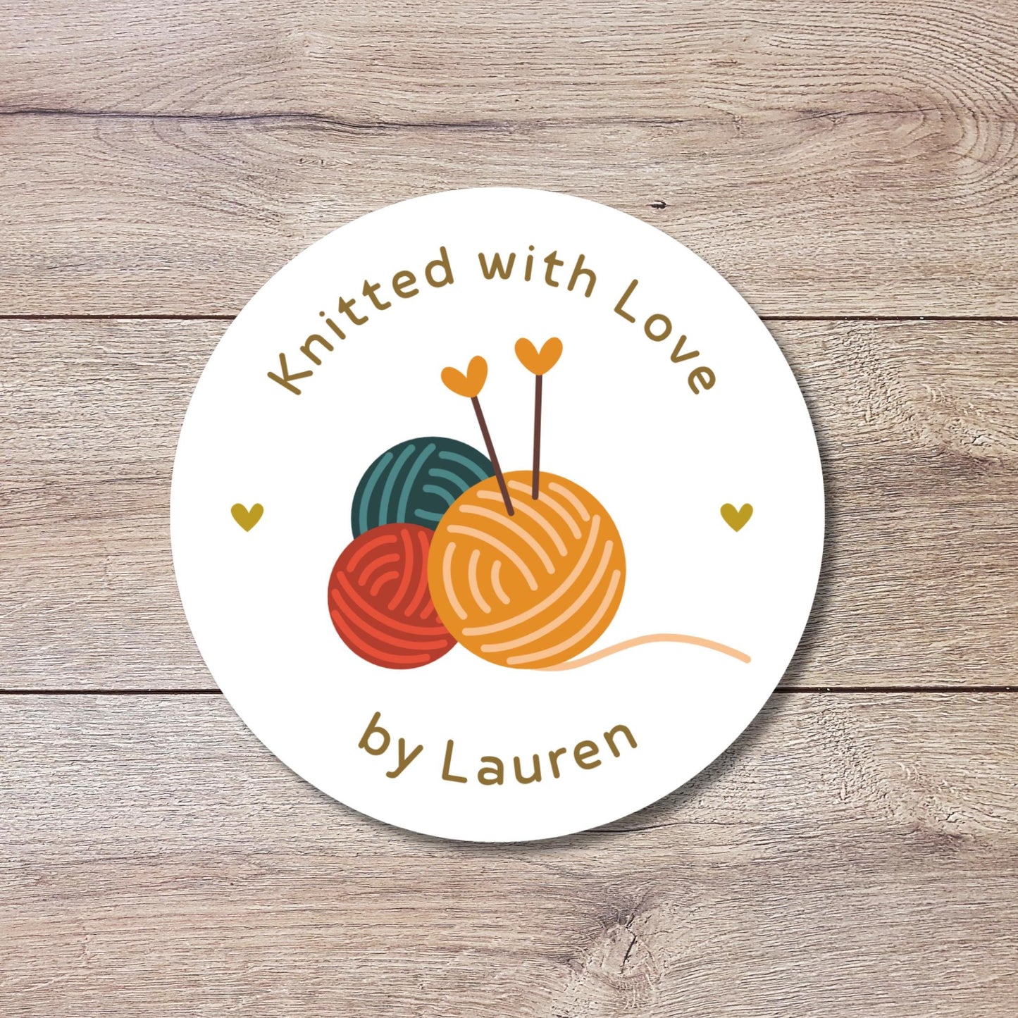 Personalized Knitted with Love Stickers, Customized Handmade Homemade Small Business Product Packaging Labels